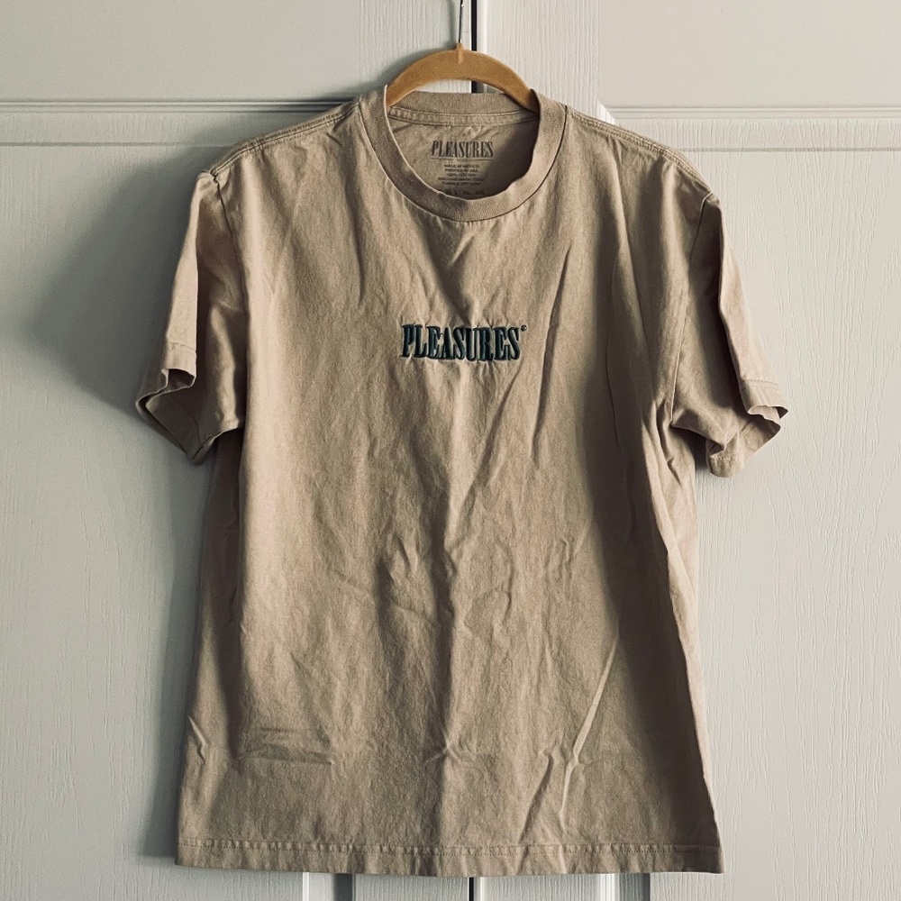 Men’s Pleasures T-shirt Tan Sz M